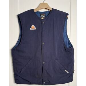 Bulwark Vest Mens XL TALL Navy Blue Flame Resistant FR Nomex Insulated Workwear
